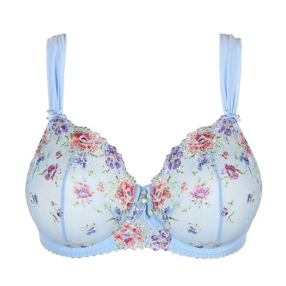 Prima Donna Other - PRIMA Donna 36D Albizia Balcony Vertical Seam Bra Embroidered Blue